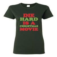 Die Hard je božićni film Ženska grafička majica, šumska zelena, 3xl
