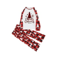 Božićne pidžame za obiteljska božićna djeca koja odgovaraju pidžami postavljene PJS za obiteljski set crveni gornji i dugi pantaloni za spavanje