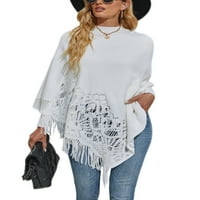 Bomotoo za žene Tassel Shawl Worls dugi rukav casual pulover rt šik nepravilni kukičani pleteni ogrtači