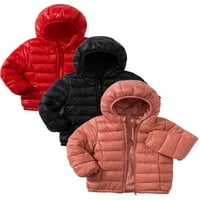 1-8T Djeca dječaka Dječji kapuljač s kapuljačom topli kaput zimska lagana jakna Puffer snijeg paki pamučni