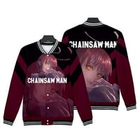 ChainSaw Man 3D anime Ispis bejzbol uniforme Man Woman bejzbol jakna dugih rukava najniža casual svakodnevna