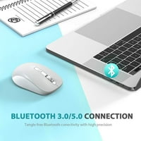 Bluetooth miš. 2.4G bežični Bluetooth miš dvostruki režim. Računalni miševi za laptop računar Macbook Windows MacOs Android - siva