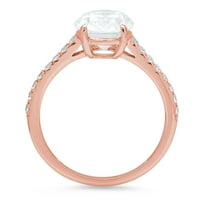 2. CT ovalni rez originalni kultivirani dijamant VS1-VS I-J 18K Rose Gold Obećaj Vjenčanje Izjava o venčanju Dizajnerska prstena W Crystal Boide Stones veličina 9.5