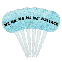 Wallace Cupcake Picks Toppers - set - plave mrlje