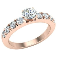 Zaručni prstenovi za žene - okrugla sjajna 18K ružičasto zlato 1. CT GiA certifikat