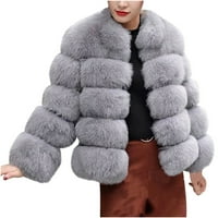 Deagia ženska lagana jakna Zip up hoodie sa džepnim jaknom plus size zimska topla labavi plišani jakni