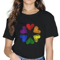 Dugbow krug srca Modni kratki rukav Ležerni okrugli vrat Pride LGBT majica