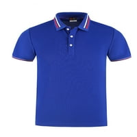 HAITE MAN Ljetni vrhovi gumbi polo majica kratkih rukava s majicama tenis tee trčanje bluza od vratnih rezervata Royal Blue 4xl