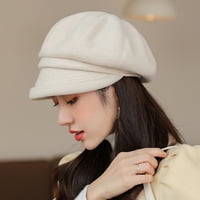 Ženska beretka Retro debela puna boja Ležerna ivica drži topla elegantna kratkotrajna osmerokutna kapa