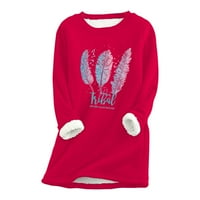 Wiueurtly Active Hoodie ženska jesen i zima nova košulja za toplu dno ispisana ženska košulja za košulje