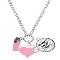 Delight nakit Silvertone 3-D Pink Baby boca - svijetlo ružičasta Srčana medicinska sestra jaka ogrlica Zoe