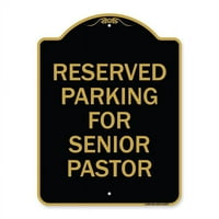 Prijava u. Dizajnerski serija Znak - rezerviran parking za stariji pastor, crno-zlato