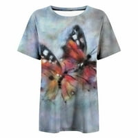 Ženski ljetni vrhovi Vintage Drop kratki rukav leptir, casual magistrala s kratkim rukavima TEES meka labava bluza