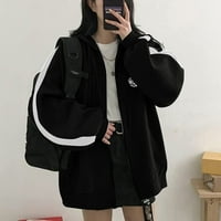 Dabuliu Zip up hoodie Žene Ležerne prilike za prevelike dukseve Y2K Egirl Plus Veličina Dukseri Slatka