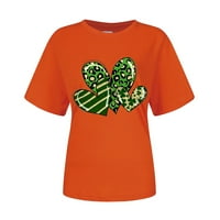 Majica kratkih rukava Moda Žene Casual Labavi okrugli vrat Kratki rukav St. Patrickov dan Ispis majica