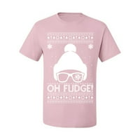 Divlji bobby, oh fudge smiješno meme ružno božićni džemper muškarci grafički tee, svijetlo ružičasta,
