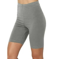 Iopqo kratke hlače za žene vježbanje kratke hlače za žene sportski joga čvrsti krajnji bedra pamuk visoki struk aktivne kratke tajice yoga hlače sivi xl