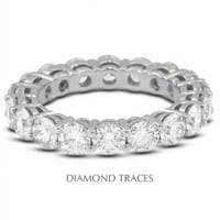 Dijamantni tragovi 18k bijelo zlato 4-prong postavke- 2. Carat Ukupni prirodni dijamanti - košara vječni