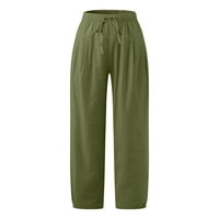 Majčin dan dane ispod 20 dolara, axxd labavi džepovi elastični struk gležnjače hlače Duksere za teen djevojke Clearence Green 8