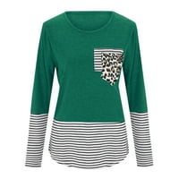 Adviicd bluze za ženska modna tiskana boja blok Top košulja dugih rukava Top patch džepni tunični majica
