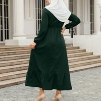 Aloohaidyvio ženske haljine plus veličina, ženske ljetne haljine za žene muslimanske patentne patentne patentne particene košulje dugih rukava haljina