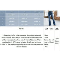 Ženska puna boja visoka struka Stretch Flare Flare Jeans A XL