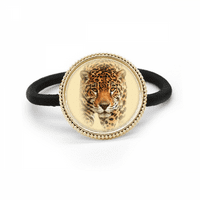 Cheetah u blizini žestokog lica Art Deco modna srebrna metalna kravata za kosu i gumenu traku