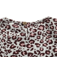 Bagilaanoe Newborn Baby Girls Commens Haljina Set Leopard Print Dugi rukav rub Tors + Corduroy suknja