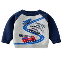 Glookwis Toddler Crew Pulover Ležerne prilike, Dumiper TOP Slatka labav džemper Topla crtani print pletiv džemperi sivi 130