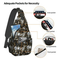 Tamna afatna mramorna tekstura ruksak ruksaka prsa s remenicama Crossbody ramena Torba za planinarenje
