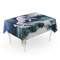 Fantasy jednorog preko rock zvijeri Space Dreampered Fantastic Fantastic Stolcloth stol za stol za stolni