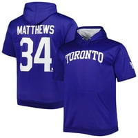 Muške fanatike marke Auston Matthews Blue Toronto Maple Leafs Big & Vill Naziv i broj pulover Hoodie