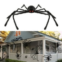 Giant Halloween Spider, zastrašujuće ukrašavanje Halloween dvorišta Veliki crni dlakavi paukove rekvizite za unutrašnje i vanjske krađe