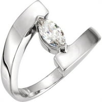 CT Marquise Diamond zaručni prsten, 14k bijelo zlato - veličina 6.5
