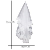 Besufy romantična ženska čipka ruba dugačak katedrala vjenčanica za vel za veil dodatna odjeća, izbjeljiva bijela