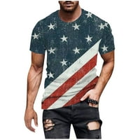 Muška vintage Dan nezavisnosti Američka zastava Majica Patriotska grafika 4. srpnja Moda Ležerna vježba