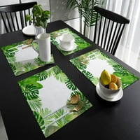 4 Set Tropical Green lišće stolni prostirku za trpezarijski stol Pribor za kuhinju Posteljina Placemat