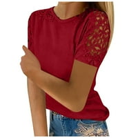 Ljetne bluze za žene ljetne casual košulje od čvrste bluze crvene