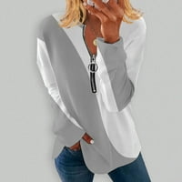 Košulje s dugim rukavima Knosfes za žene Ležerne prilike za grafike Pola zatvaraca sa labavim FIT Ljetnom
