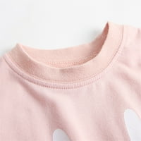 Girls Toddlera kratki rukav za životinje Lice tiskane majice Pulover TOPS Oprema za kratke hlače