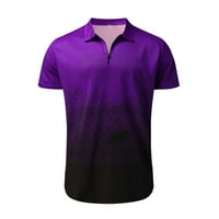 Eczipvz majice za vježbanje za muškarce Golf polo majice za muškarce kratki rukav tenis majica ljubičasta,