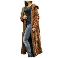 Mafytytpr Ženski kaputi i jakne čišćenje ženske zime na prodaju žene zimski čvrsti čvrsti pleteni labavi