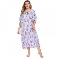 Ženska noćna haljina kratkih rukava za dame za dame Sleep majice za žene plus veličine spavaćice za žene