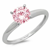 Ružičasta ružičasta ružičasta ružičasta simulirana dijamant 18k bijelo zlato Angažovanje prstena veličine