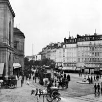 Pariz: Montparnasse, C1900. Stanica Nmontparnasse i Place Re Rennes: Fotografija, C1900. Poster Print by