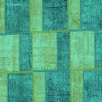Ahgly Company Indoreni pravokutnik patchwork tirkizne plave prelazne prostirke, 8 '12 '