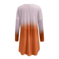 Hanzidakd ženske košulje jesen i zimski dugi rukav okrugli izrez poliesterskih modnih košulja narančasta m