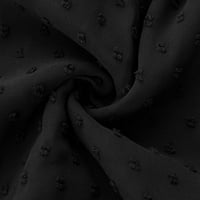 Ljetna haljina za žene Boho švicarske točkice V izrez kratki rukav šifon haljina kravata rukava ruffle hem a line ljuljačka mini haljina