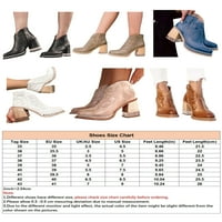 Colisha ženski čizme istaknute cipele sa cipelama sa cipelama za cipele sa gležnjače ženske modne blok potpetice Bootie Chunky pete cipele plave 9