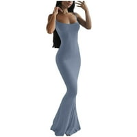 Ženska ljetna haljina za žensku haljinu Spaghetti STRAP bez rukava slim riblje dugih haljina večernja haljina plavi xs